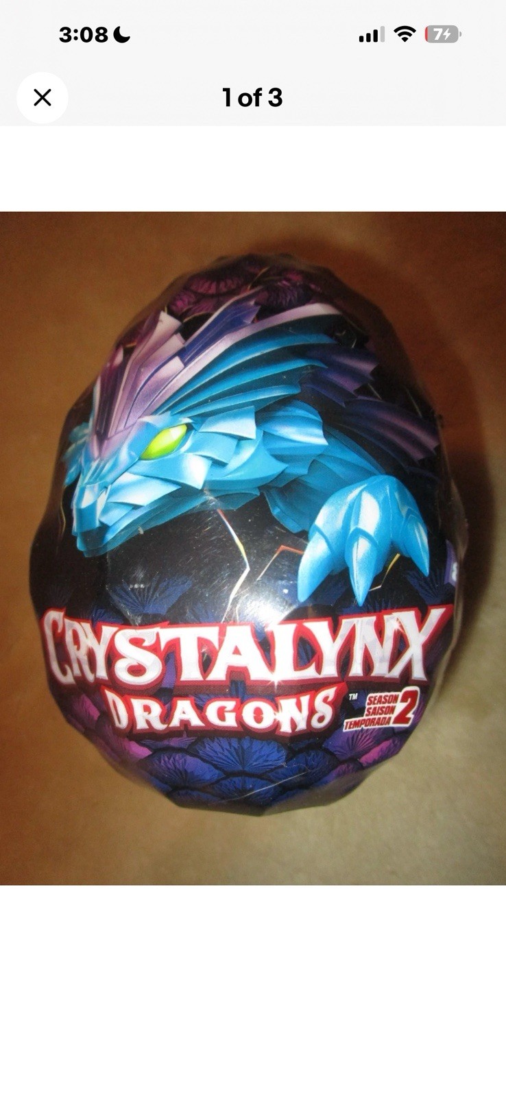 CRYSTALYNX DRAGONS Crystal Egg Articulated Dragon Season 2 (New/Free Shipping)