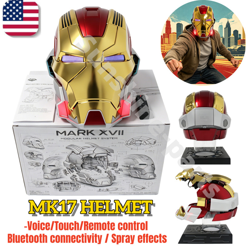Iron Man MK17 Heart Breaker Helmet Gold English 1/1 Wearable Voice-control Props