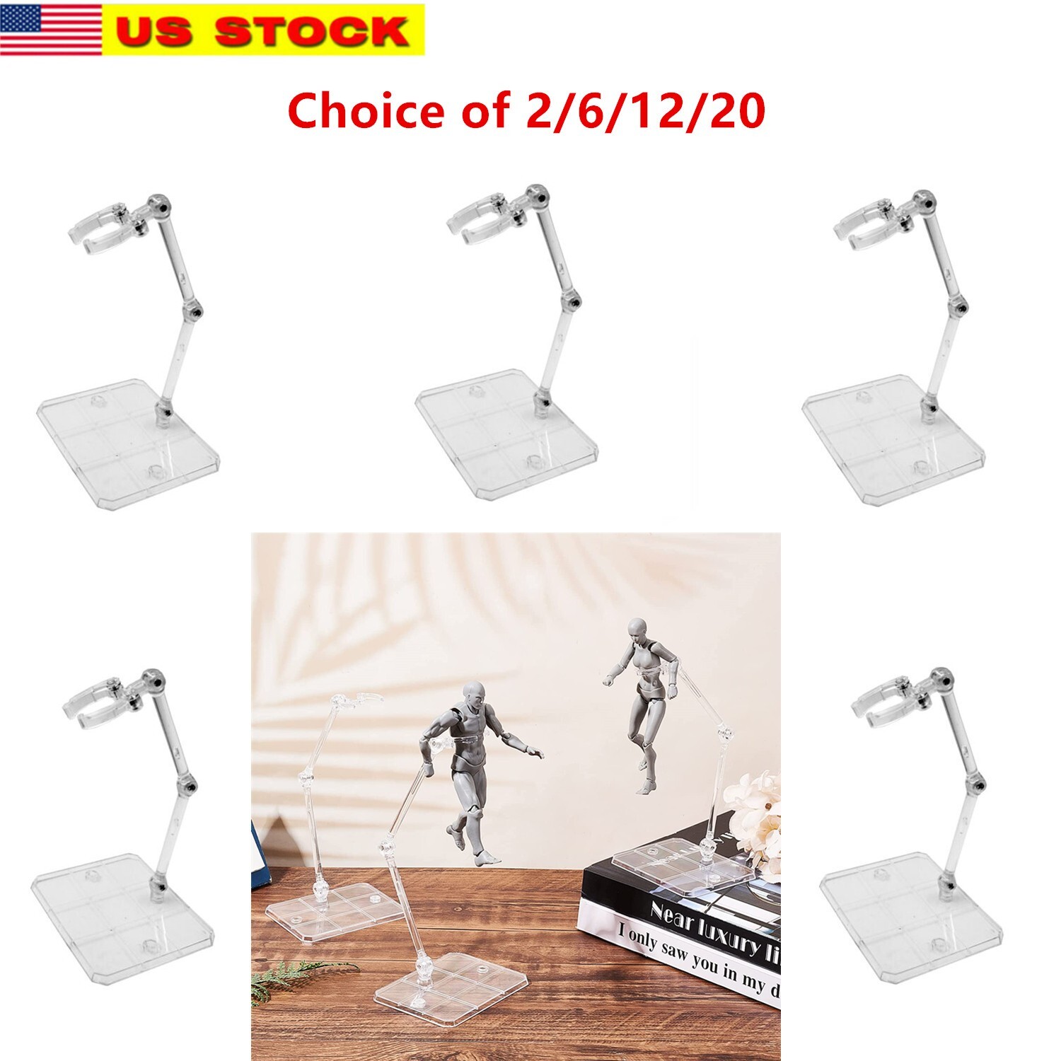 2/6/12/20 Pc 1/144HG/RG Hobby Action Base Gundam Model Stand Hobby Display Stand