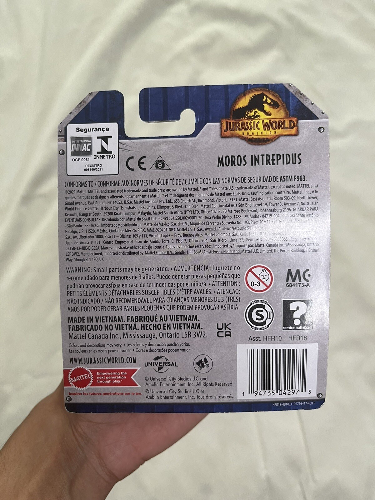 Jurassic World Dominion, Mattel, Pop Up Green and Orange Raptor Ages 4 and Up