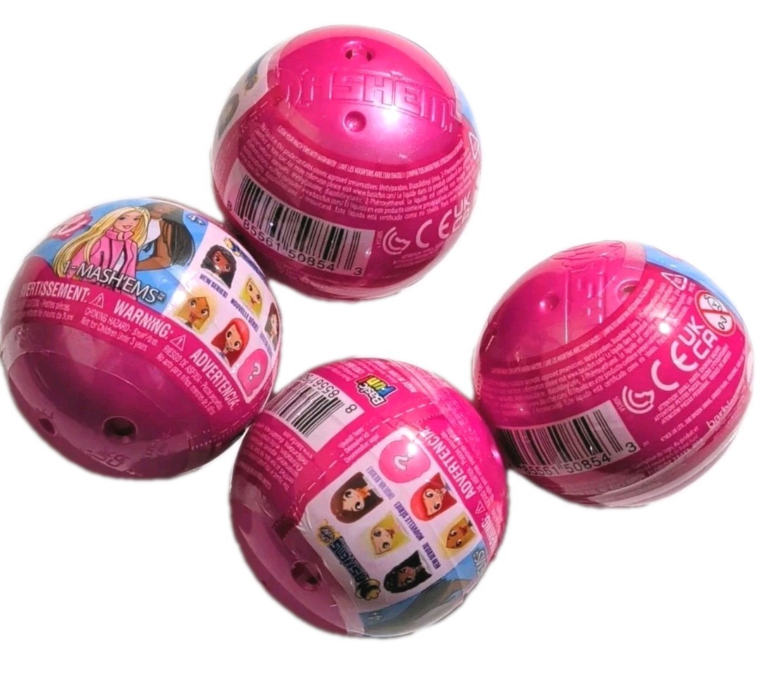 4 pks Barbie MASHEMS Series Blind Mystery Surprise Capsule Balls New + Sealed