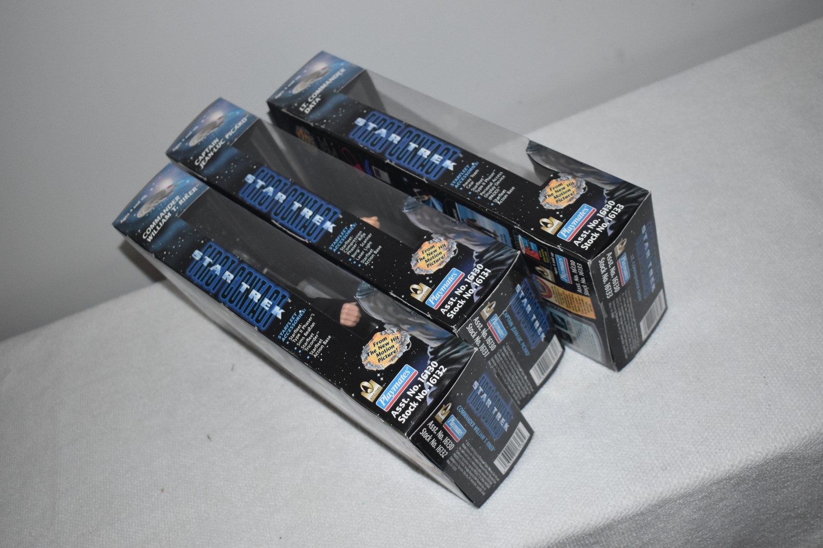 1996 Star Trek First Contact 3 Collector Series w/ Data Picard Riker 9″ MIMB New