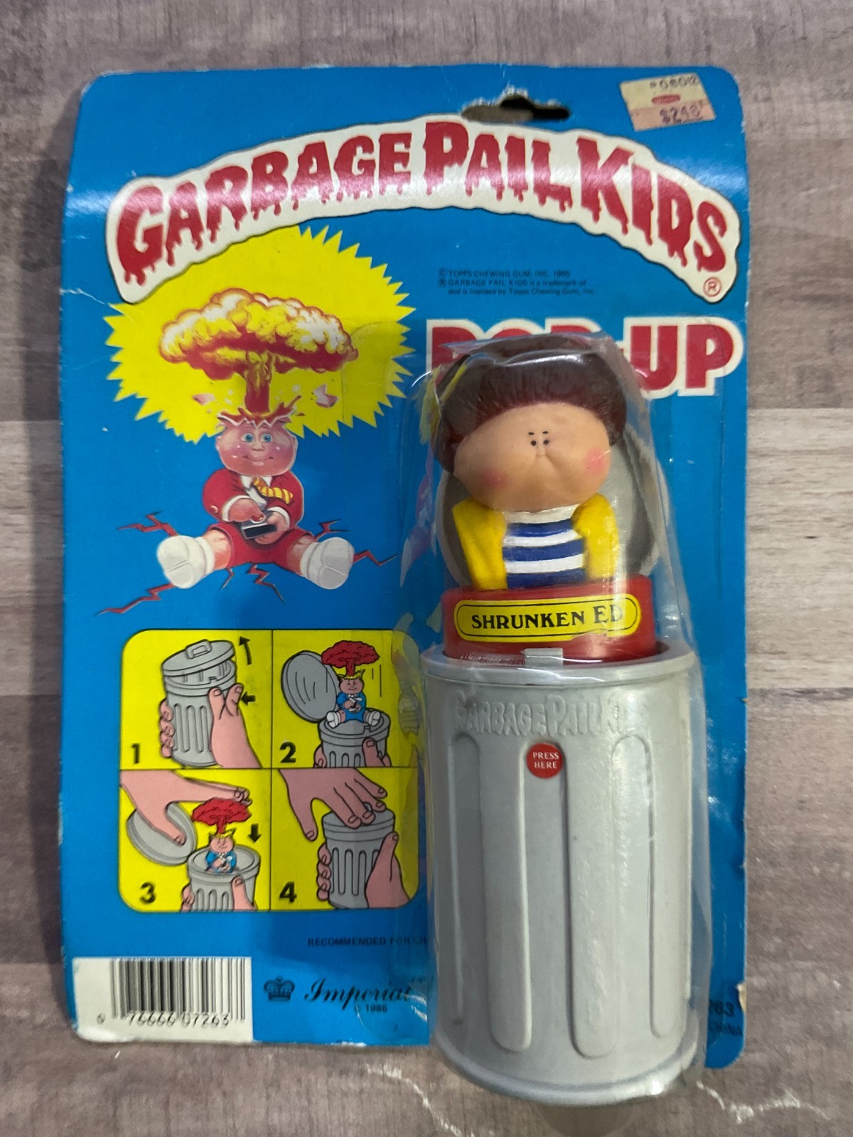 Garbage Pail Kids “SHRUNKEN ED” Pop-Up Imperial Toys 1986 SEALED SEE PICS G4