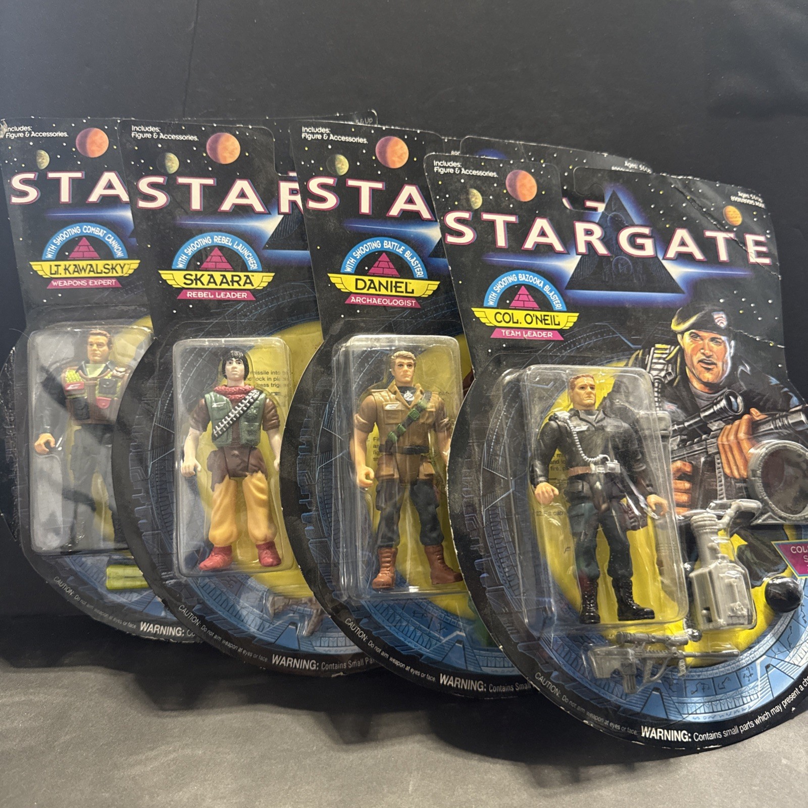 STARGATE Captain O’Neil, Daniel, Skaara and Lt. Kawalsky by Hasbro LOT of 4