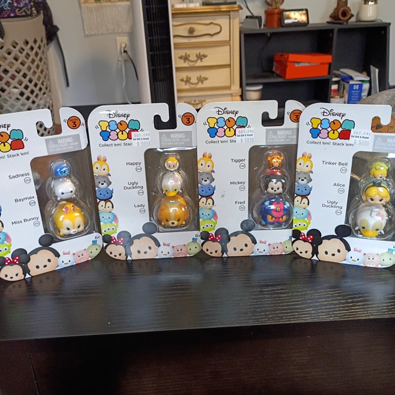 lot of 4 new packs of Disney Tsum Tsum Series 3