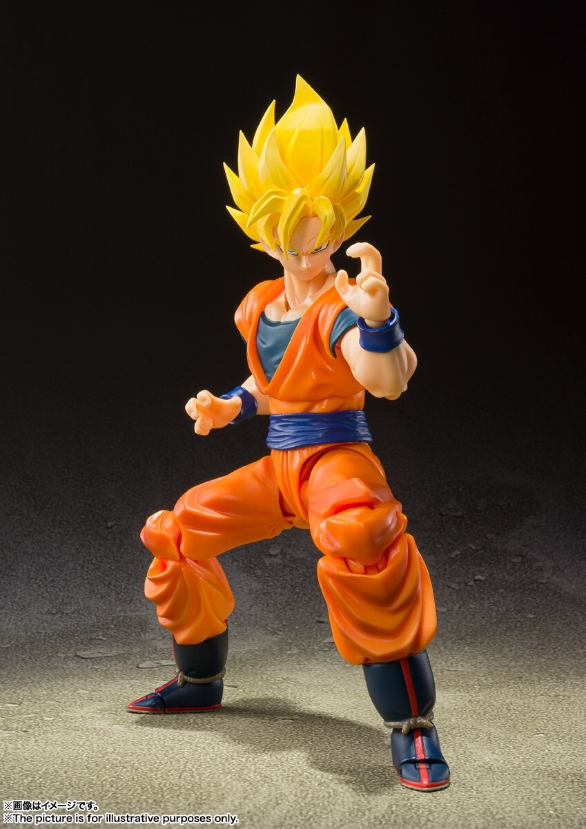 BANDAI S.H.FIGUARTS DRAGON BALL Z SUPER SAIYAN FULL POWER SON GOKU 140mm FIGURE