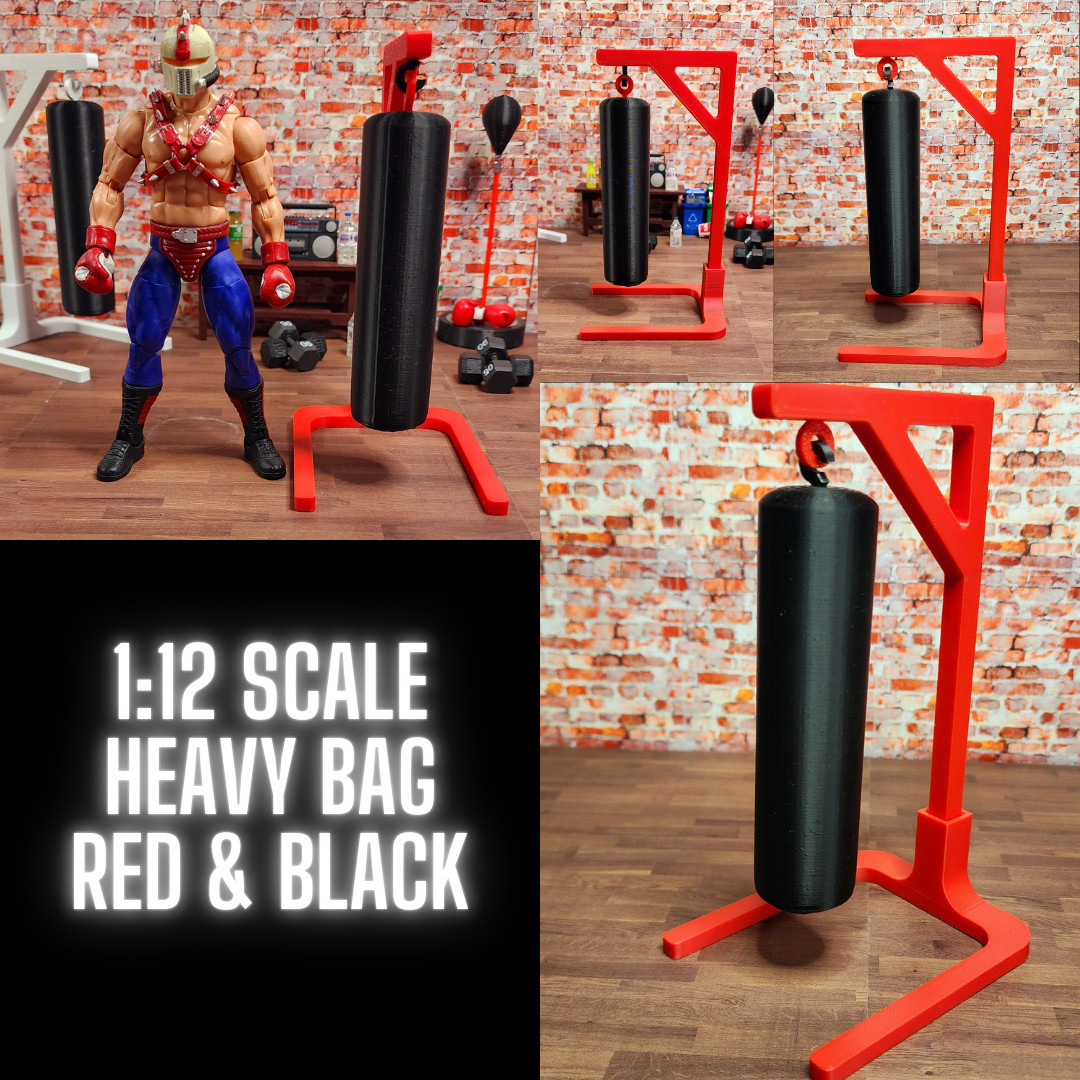 1 HEAVY BAG Red & Black For 1:12 Scale Figures, Custom Design, For Gi Joe