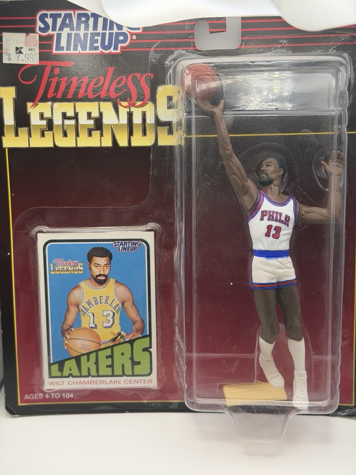 1995 Kenner Starting Lineup Timeless Legends Wilt Chamberlain Sixers/Lakers
