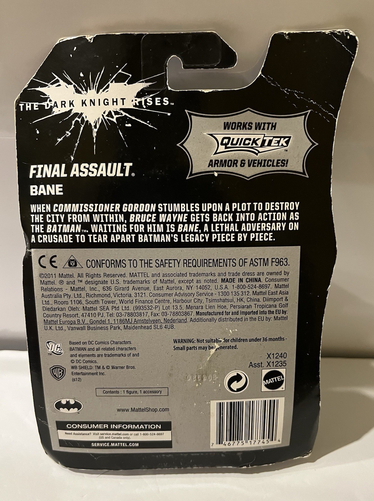 Batman The Dark Knight Rises Final Assault Bane DC 4″ 2011 Mattel NIB