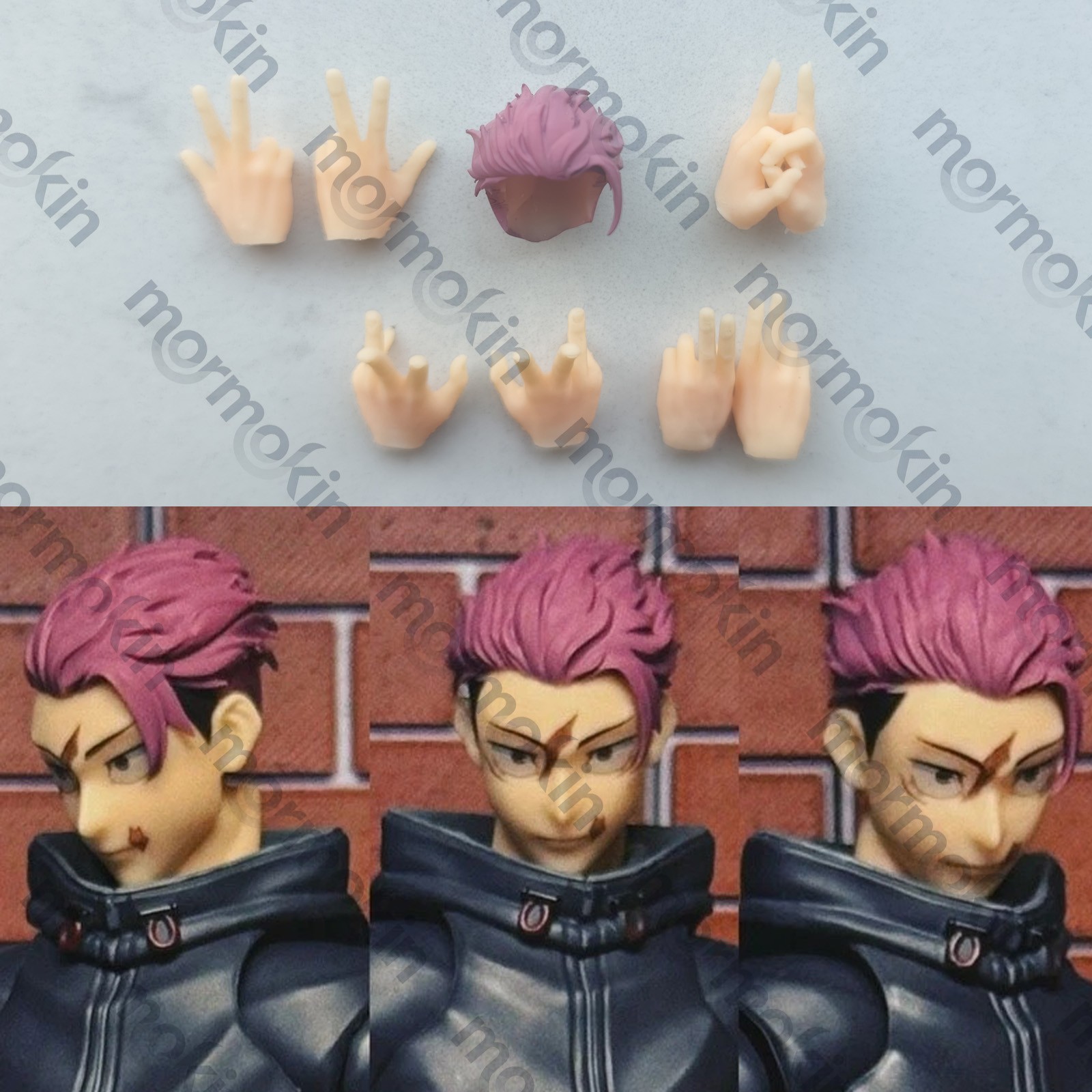 For 6″ Romankey Body 1/12 Jujutsu Kaisen Yuji Itadori hair (No Figure）