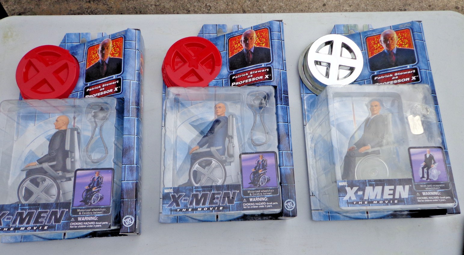 Lot of 4 X-Men the Movie 3 Professor Xavier 1 Rogue Action Figure 2000 Vintage