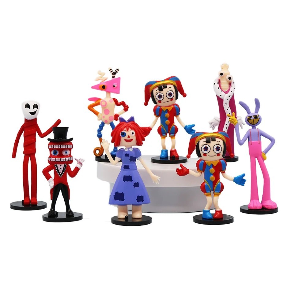 8pcs Digital Circus Anime Figures Set Ragatha Jax Pomni PVC Model Toy Gift