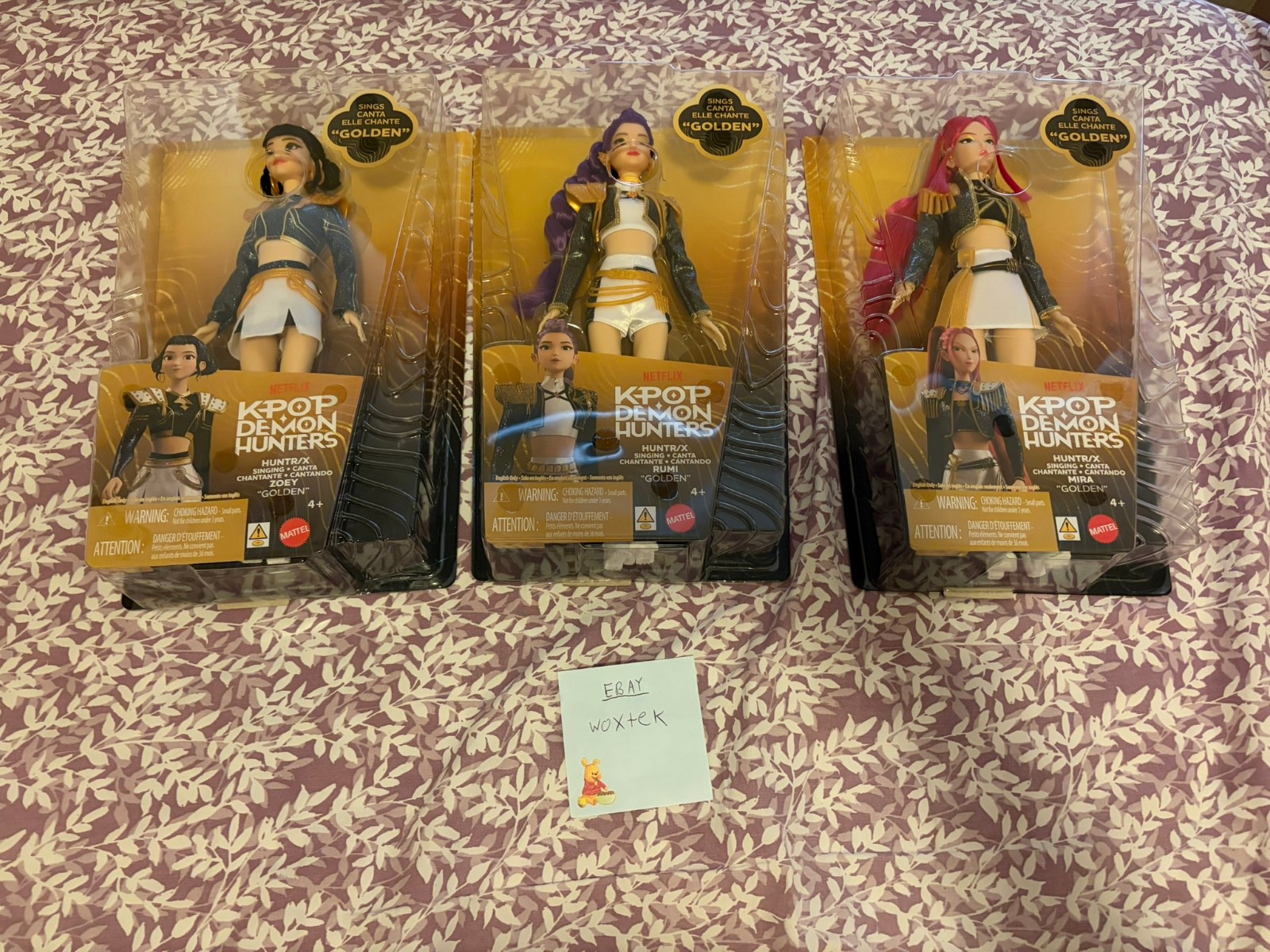KPop Demon Hunters Huntr/X Singing Golden Dolls Full Mattel Set – Rumi/Zoey/Mira
