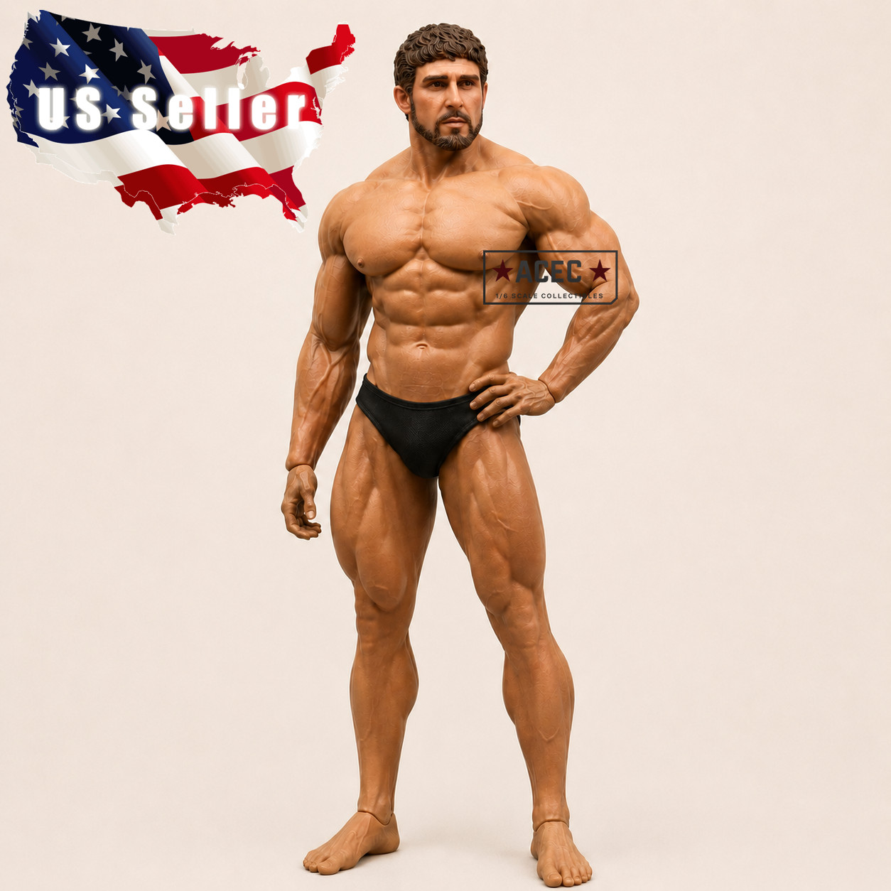 Custom Uncensored PHICEN 1/6 Beard 12″ Male Seamless Super Muscular Figure Set