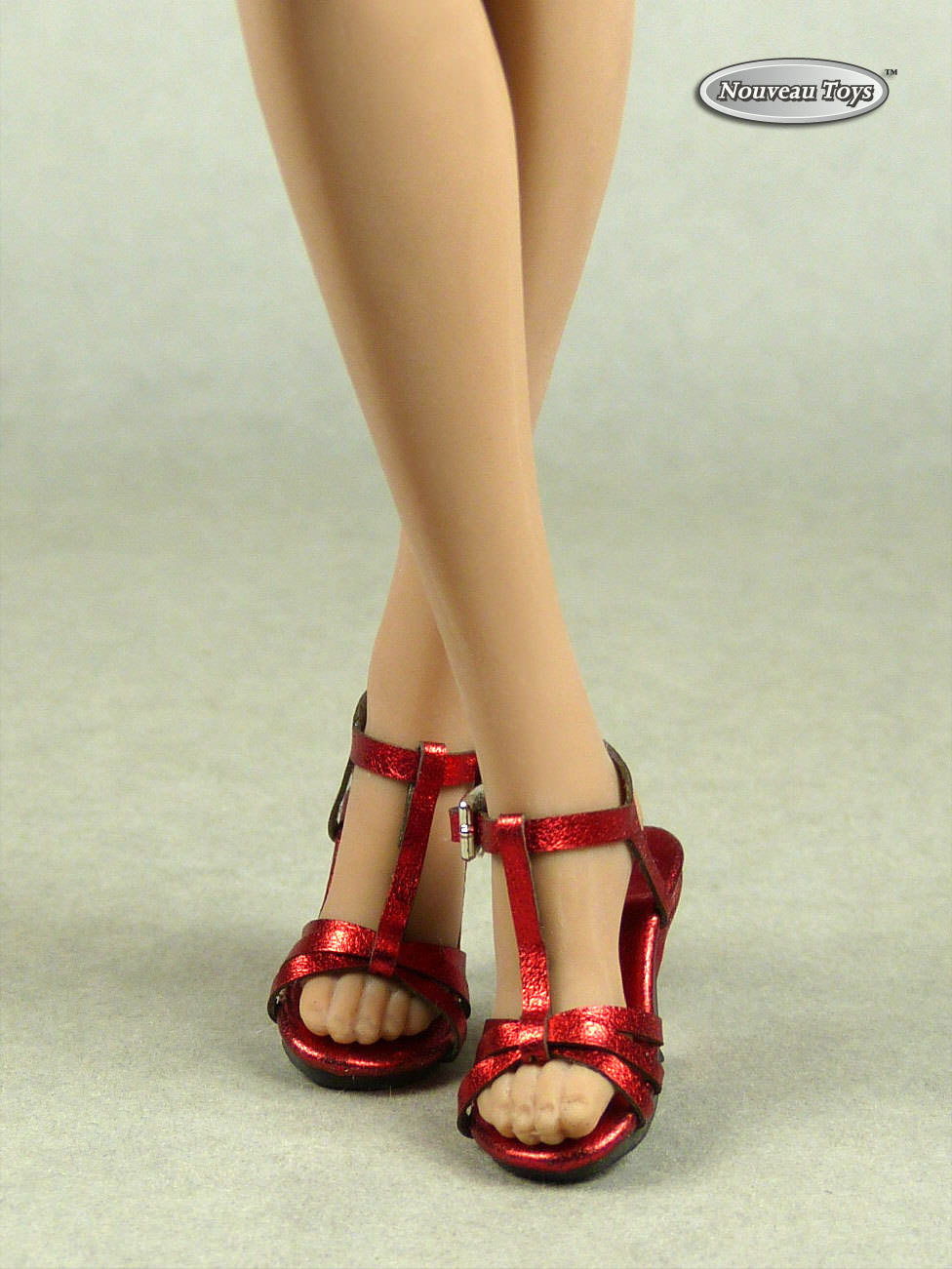1/6 Phicen, TB League, Hot Toys, NT Female Red Metallic Strap High Heels Shoes