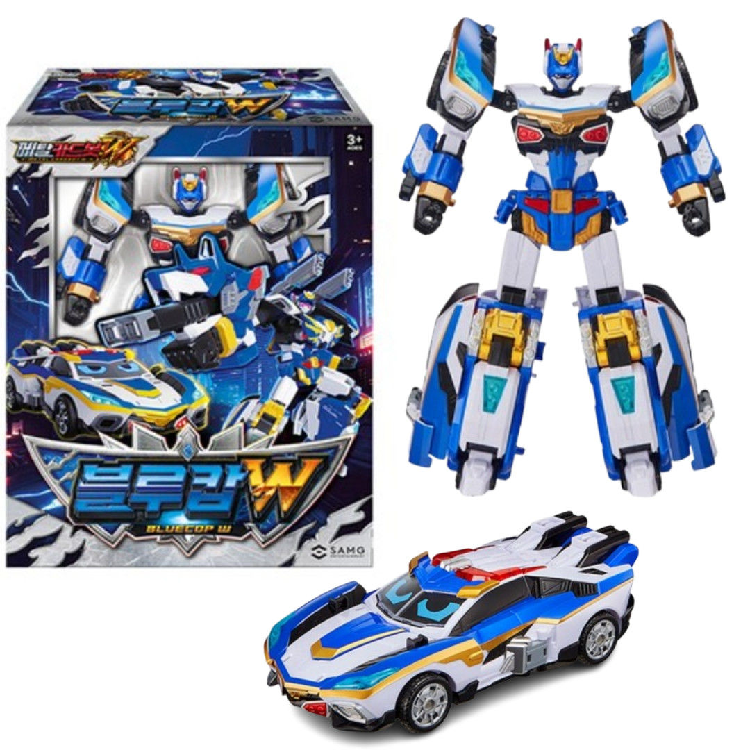 Metal Cardbot Bluecop W Transforming Robot Car Toy Korean Action Figure