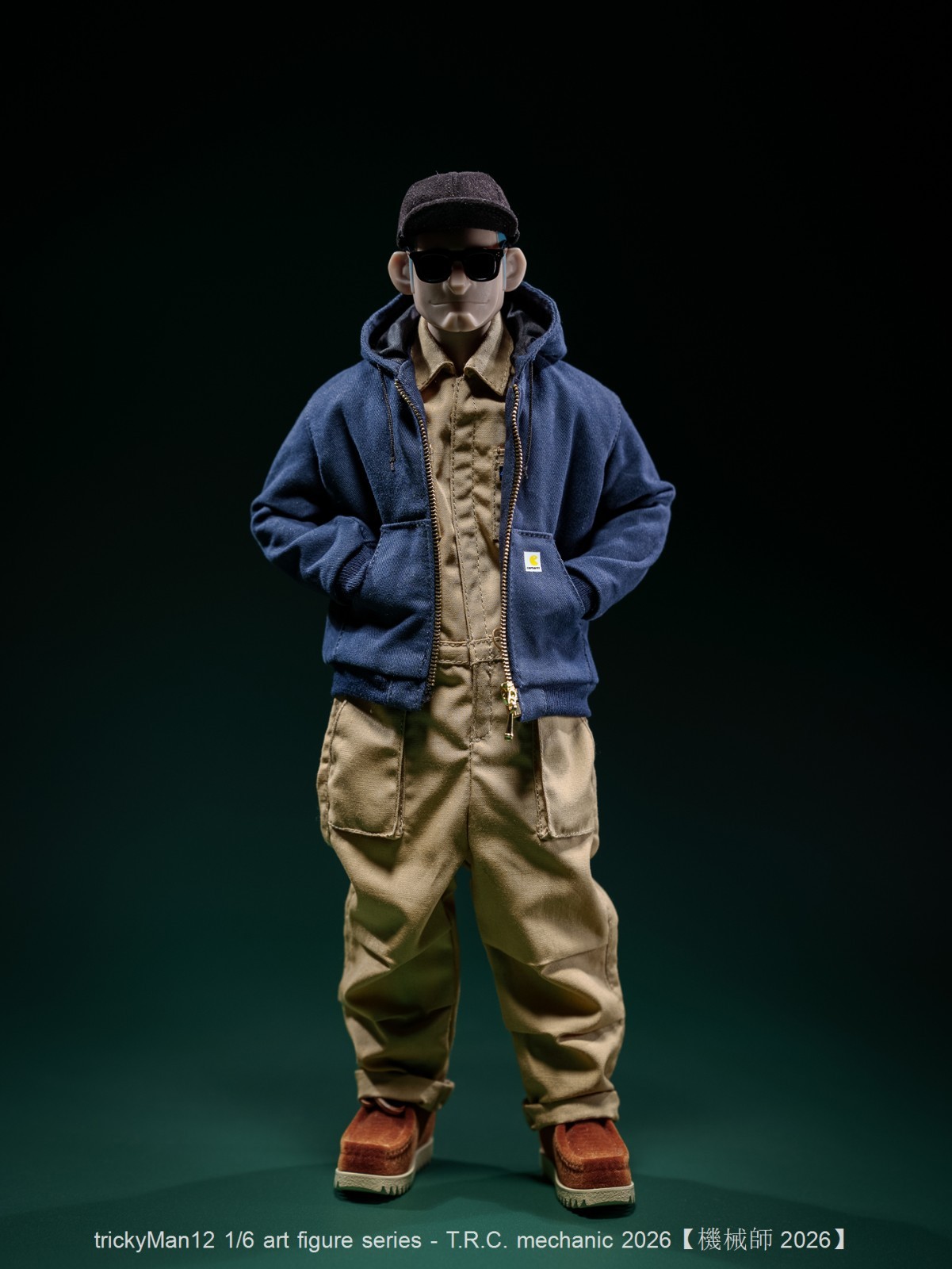 trickyMan12 1/6 action figure T.R.C. mechanic og active jack package（Navy Blue ）