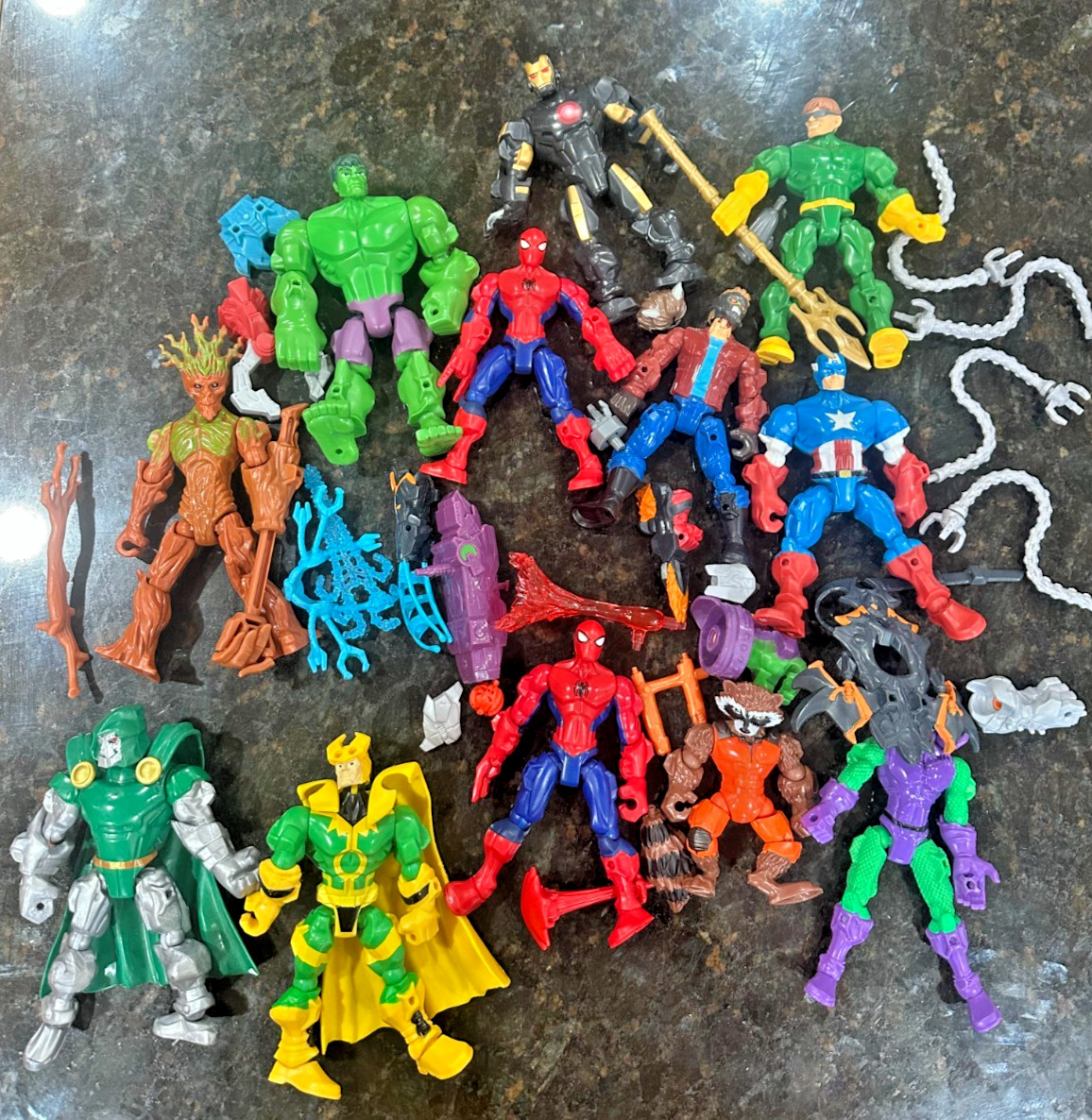 HUGE LOT Marvel Super Hero Mashers -Spiderman, Doc Ock, Groot, Hulk, Loki + more