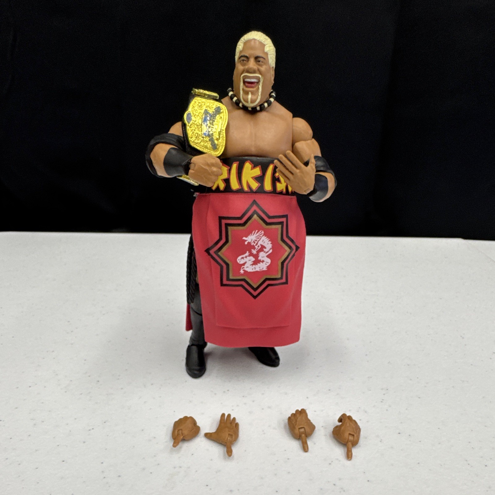 Mattel WWE Elite From The Vault Rikishi w/ IC Title, ring skirt, alternate hands