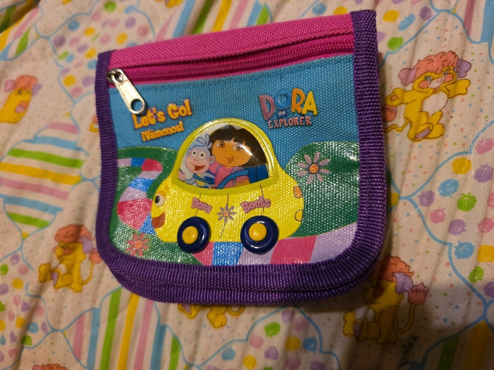Rare 2005 Dora The Explorer Wallet Boots Yellow Car Vintage