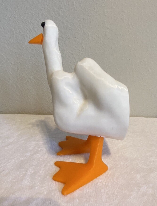 3D-Printed Middle Finger Duck (Custom colors check description!)