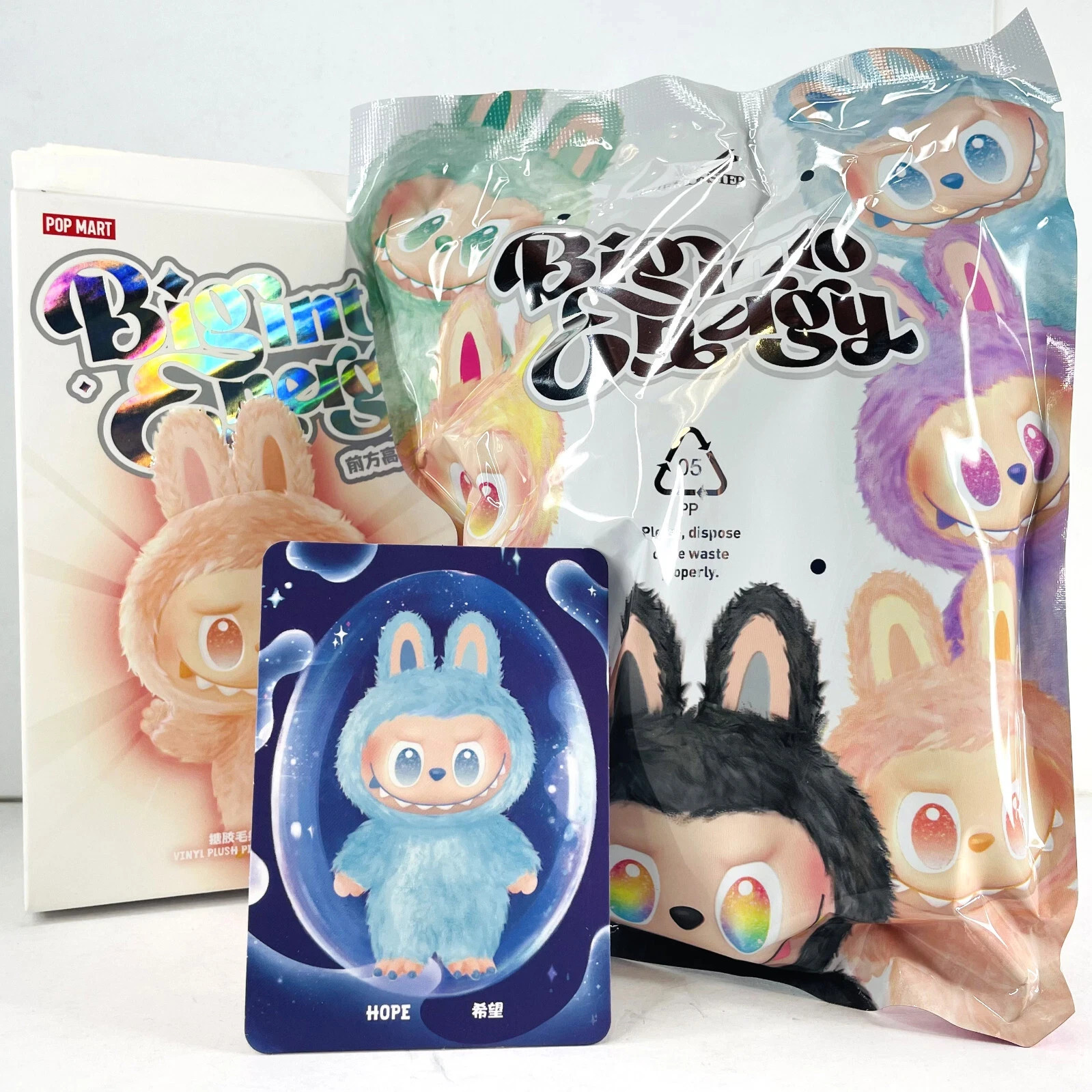 POP MART Labubu The Monsters Big Into Energy Hope Plush Doll Sealed Bag Open Box