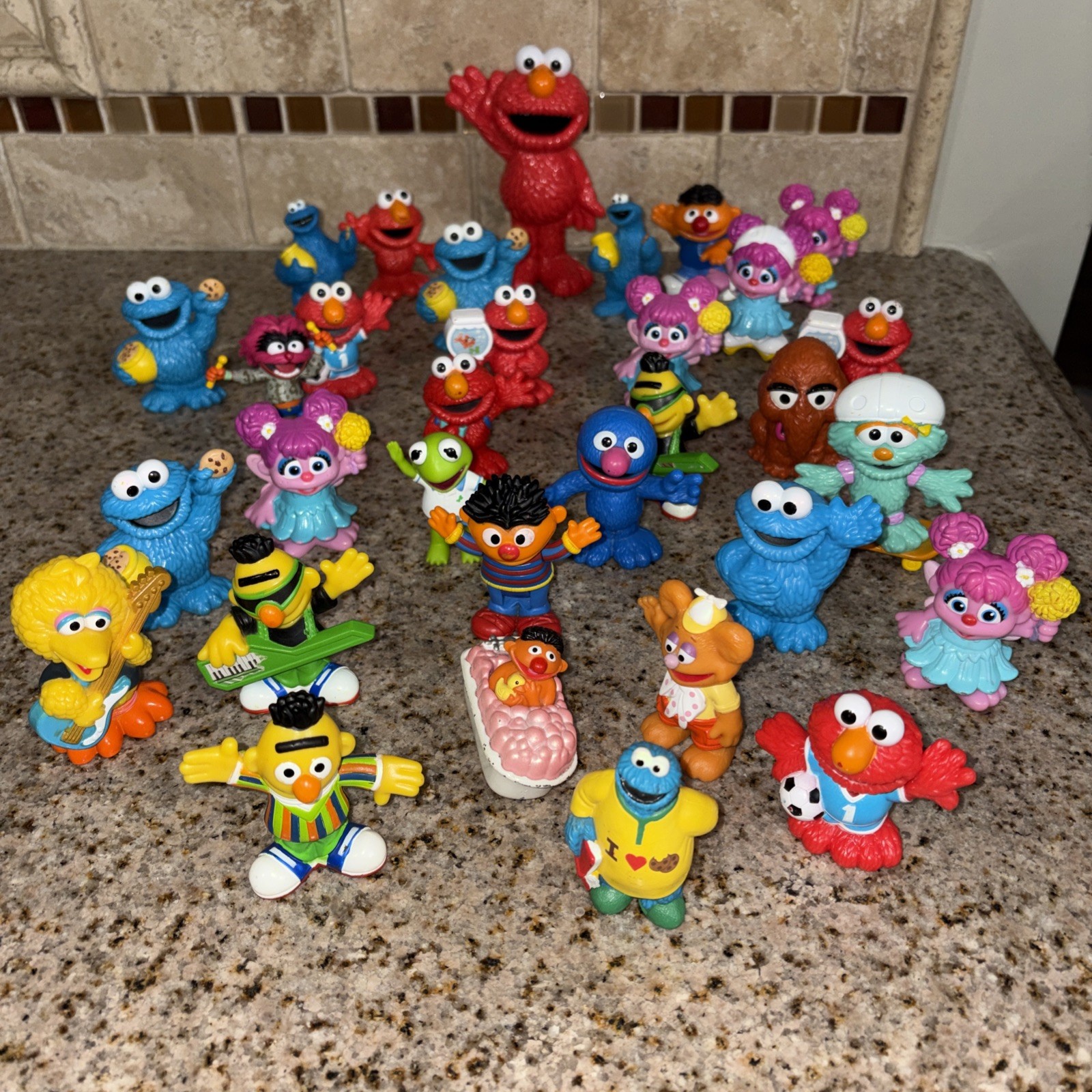 Sesame Street Big Bird Count Bert Ernie Elmo Jim Henson Muppets Figures Lot 4038