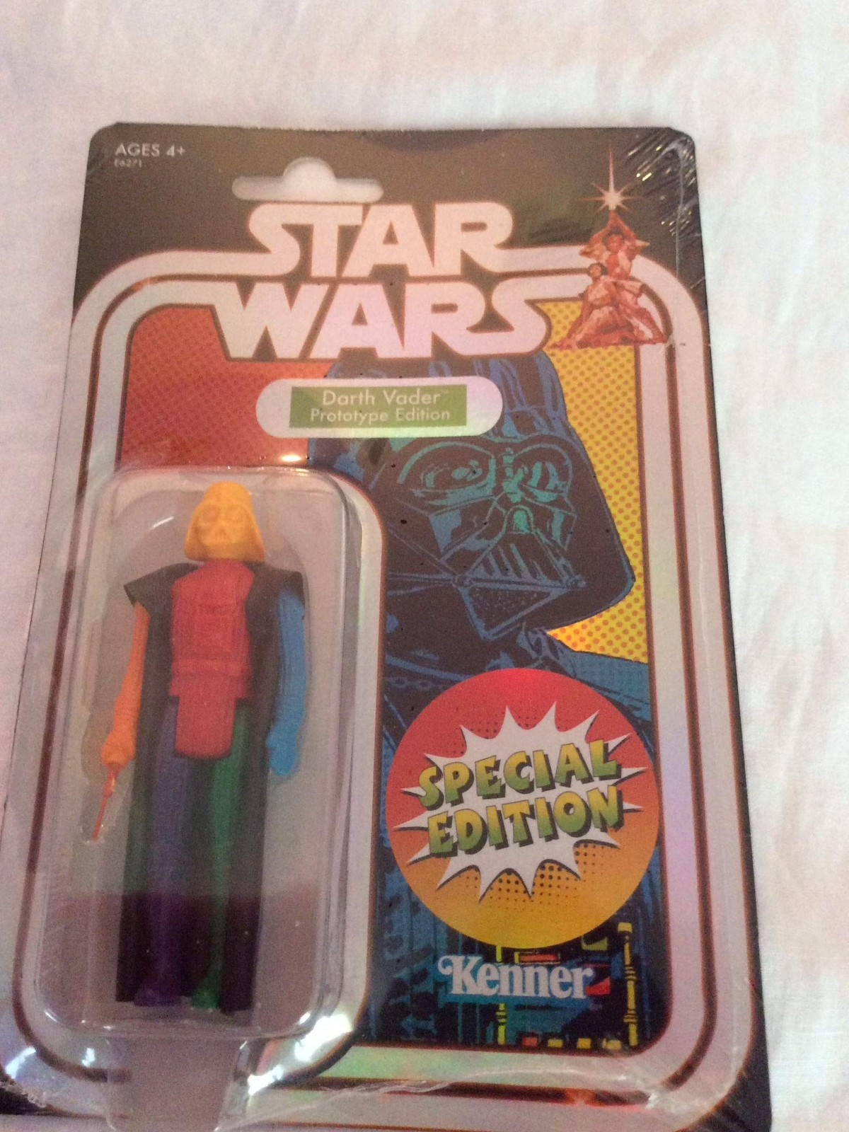 Darth Vader Prototype Figure Retro Star Wars 3.75 Multi-Colored with Lightsaber