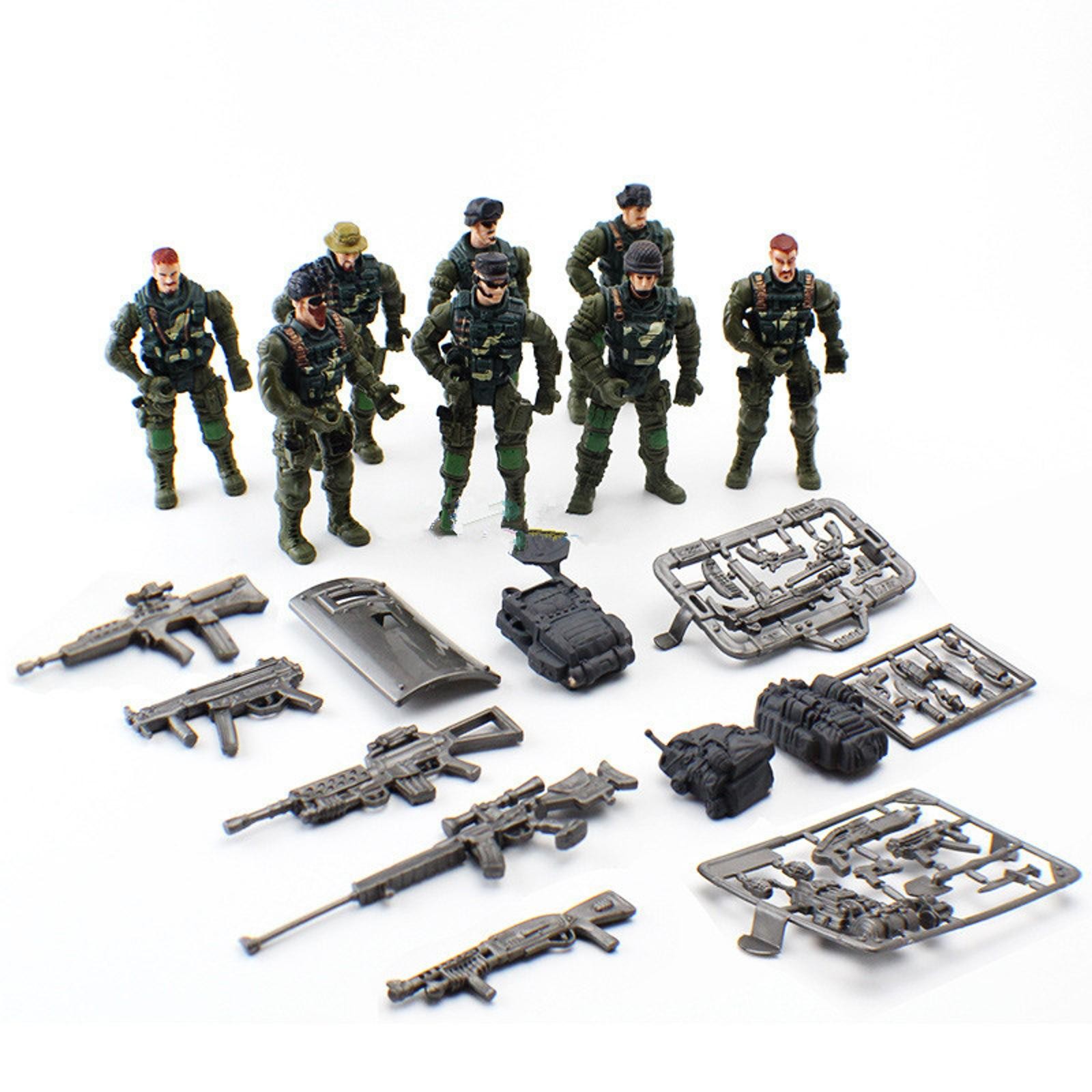 8Pcs/Set SWAT Military Army Action Figure Toys for Boys Combat Game Movable Doll