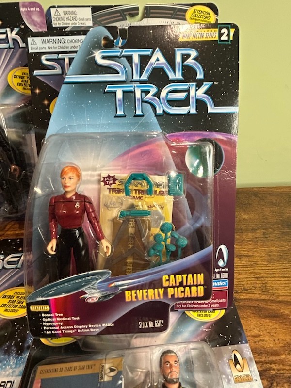 Star Trek Playmates All Good Things Crew Lot x6 Picard Data Worf Figures MOC TNG