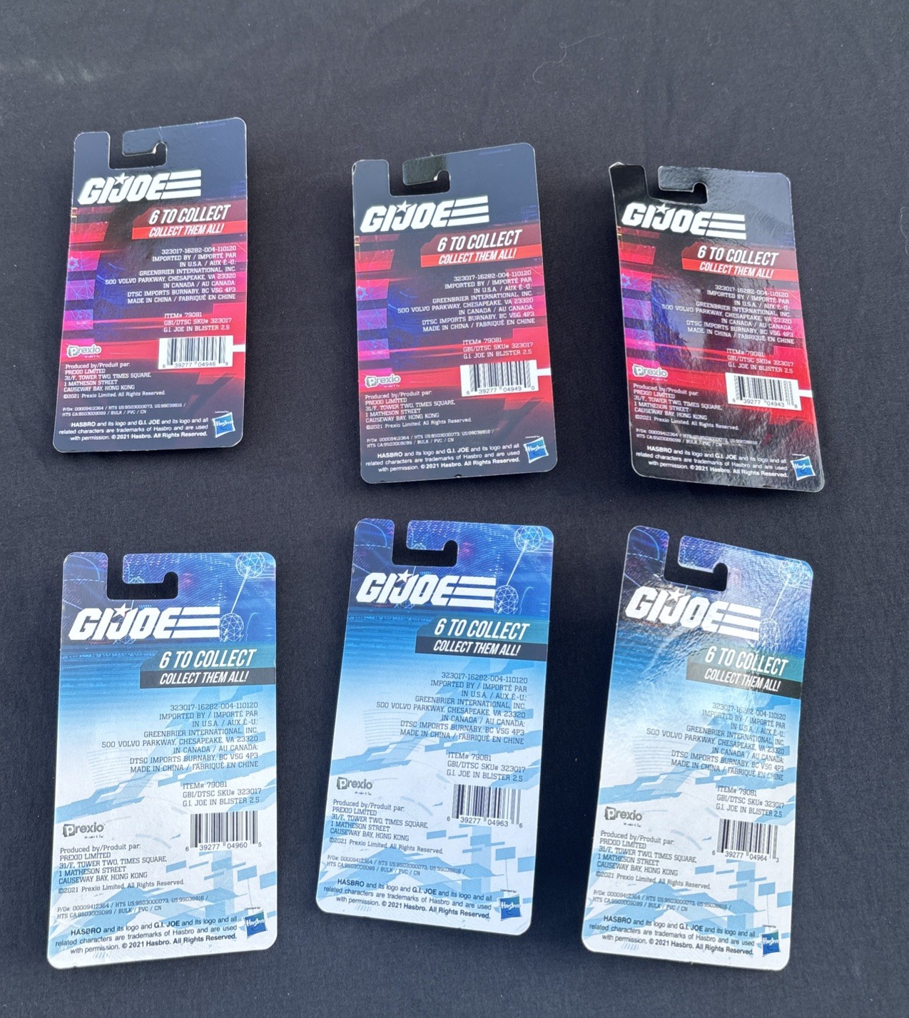 G.I. JOE Complete Set 6 Mini Action Figures Hasbro Prexio Snake Eyes Duke