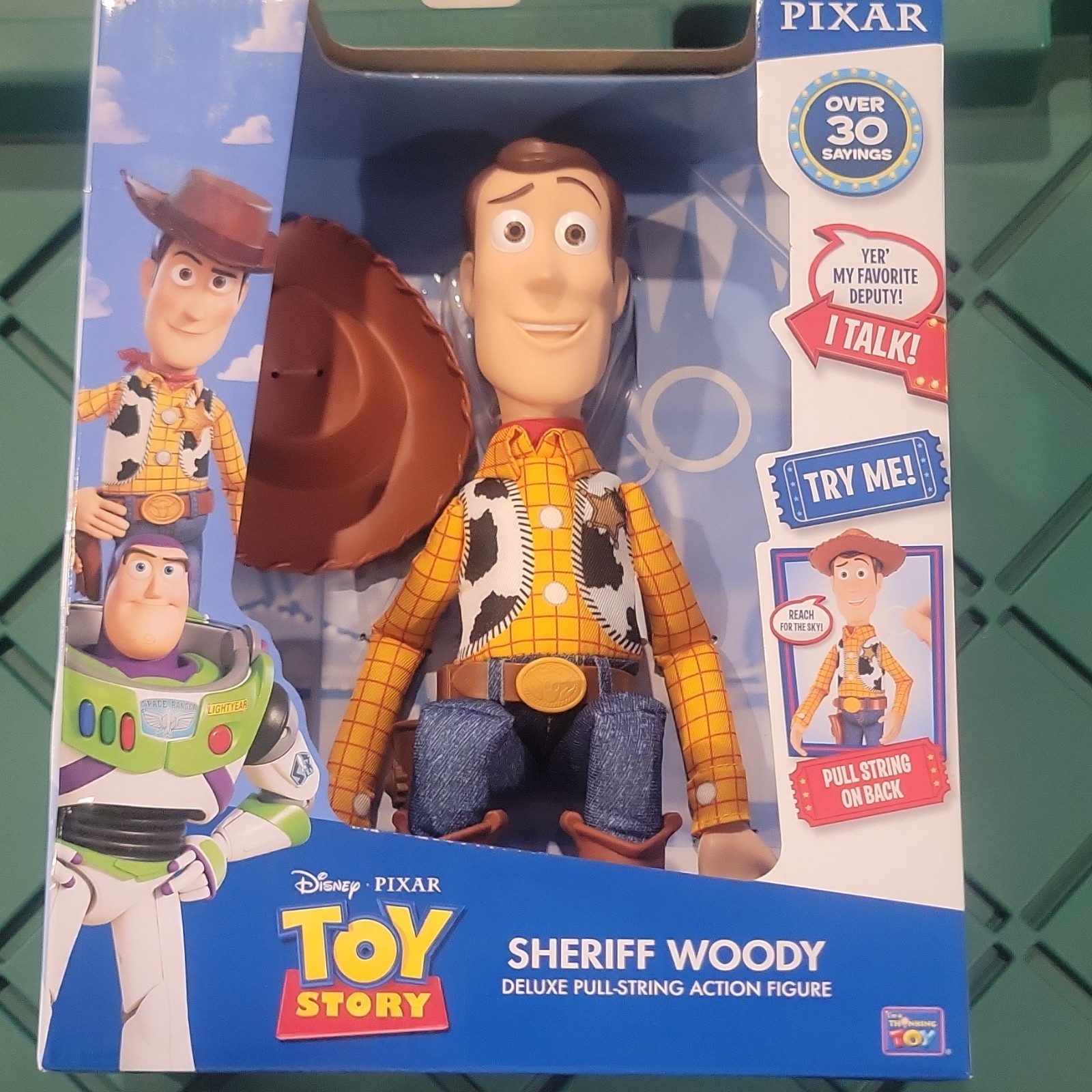 Thinkway Toys Toy Story Sheriff Woody Deluxe Pull-String Talking Figure w/ Hat
