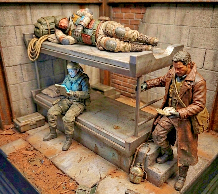 Custom Barrack Soldier Bunk Bed 1:12 1:18 Scale for 6″ or 4″ Figures 3D Printed