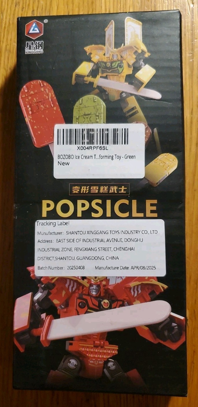 Ice Cream Transforming Toy, 2 in 1 Popsicle Mecha Warrior Action Figure – Green