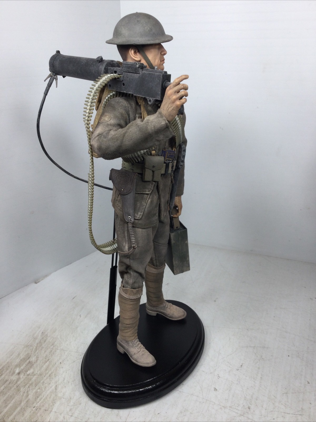 1/6 CUSTOM WW1 US 2ND INFANTRY DIV BROWNING .30 CAL MACHINEGUNNER +STAND