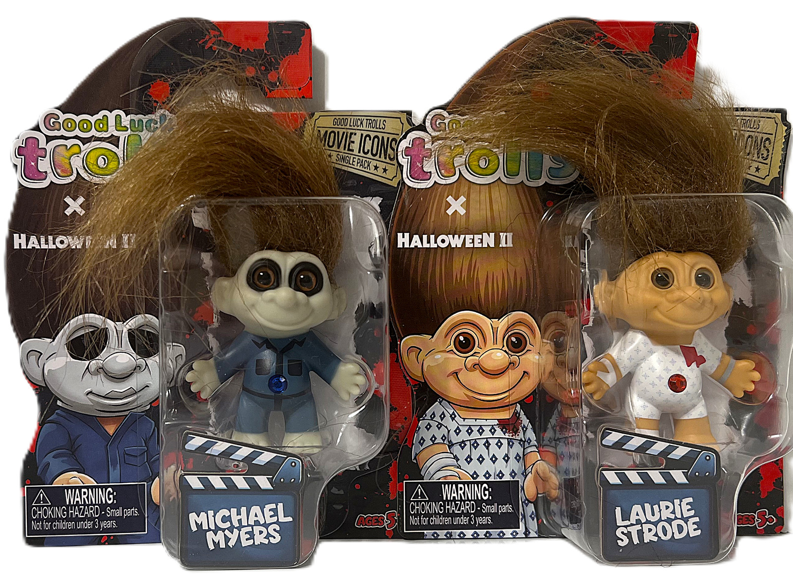 Good Luck Trolls Michael Myers & Laurie Strode Halloween II Troll Dolls Set of 2