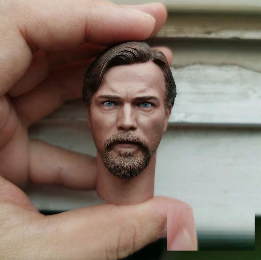 1:6 Head Sculpt Soldier Obi-Wan Kenobi Carved Fit 12″PH HT Male Figure Doll Body