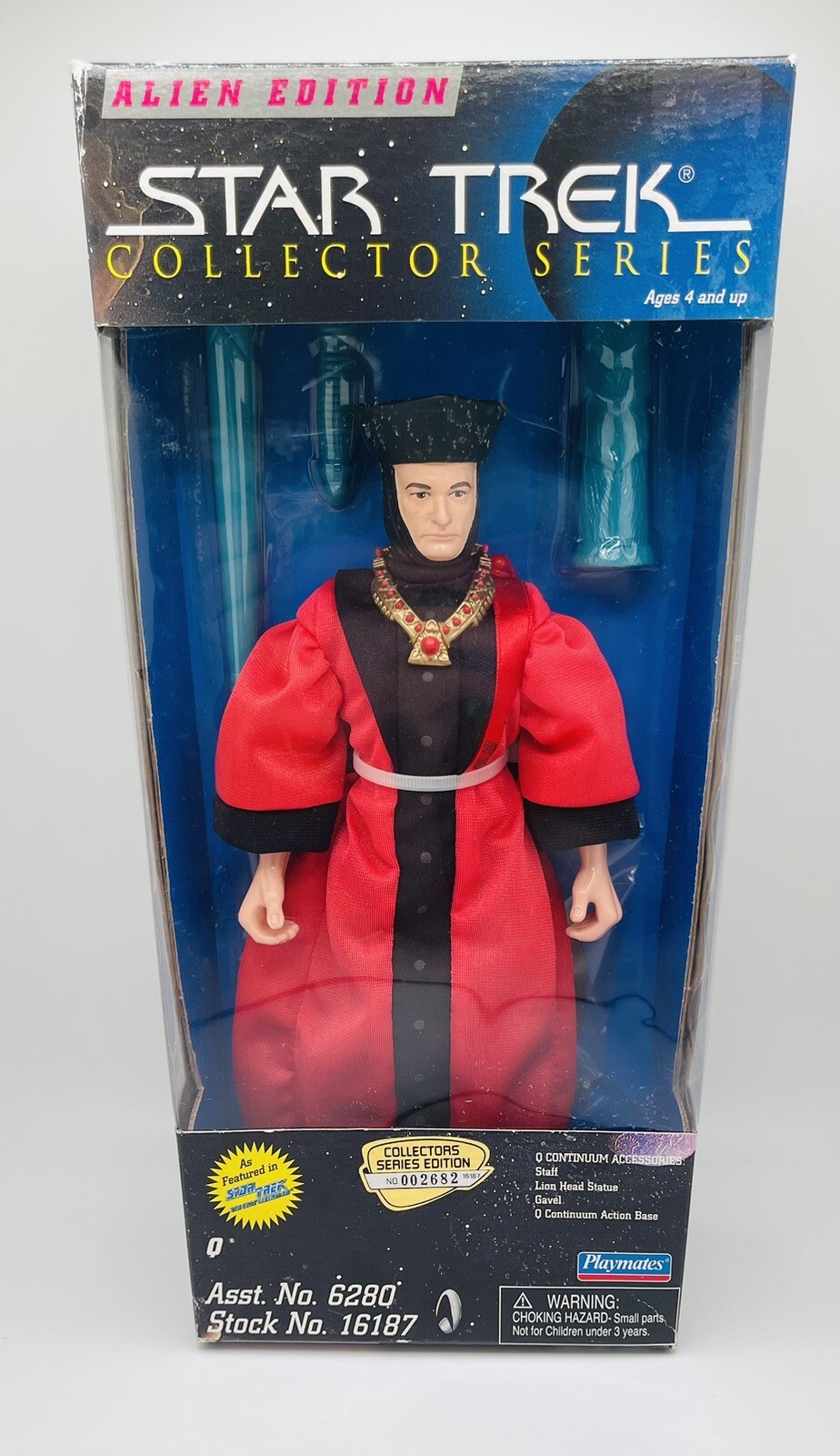 Star Trek Q Playmates NOS Collector Series Alien Edition — In Original Box