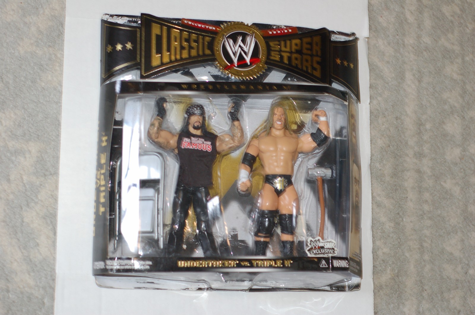 Classic Superstars HHH Undertaker Wrestlemania WWE SHOP EXCLUSIVE Jakks figures
