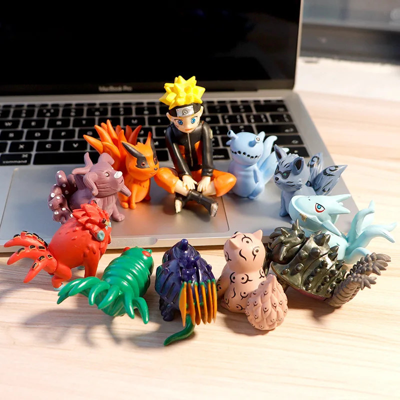 11Pcs/Set 4-8cm Tailed Beasts Shukaku Gyuki Kurama Isobu Kokuo Saiken Chomei