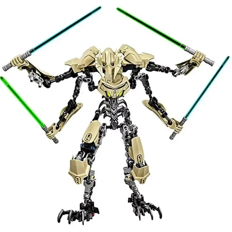 32 cm General Grievous Action Figure with Lightsaber – Buildable Block Toy Gift