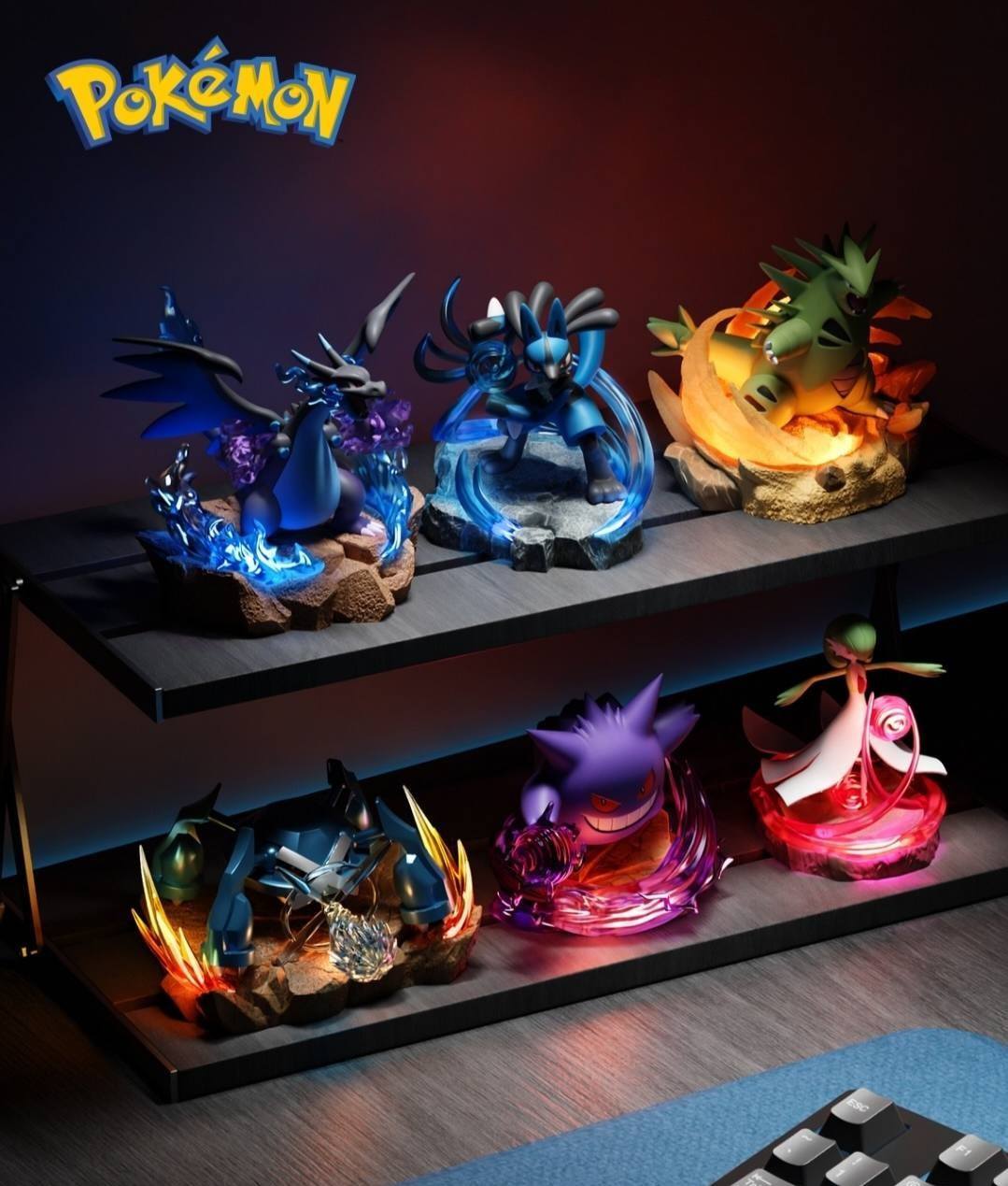 Authentic Holly Box Pokemon Full Power Battle Figures with Light Base! You Pick!