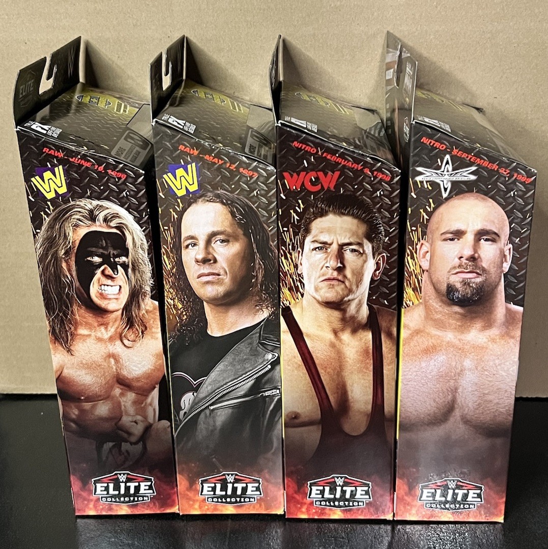 WWE Elite Monday Night Wars Complete Set of 4, (Series 12) w/ ROCKABILLY BAF