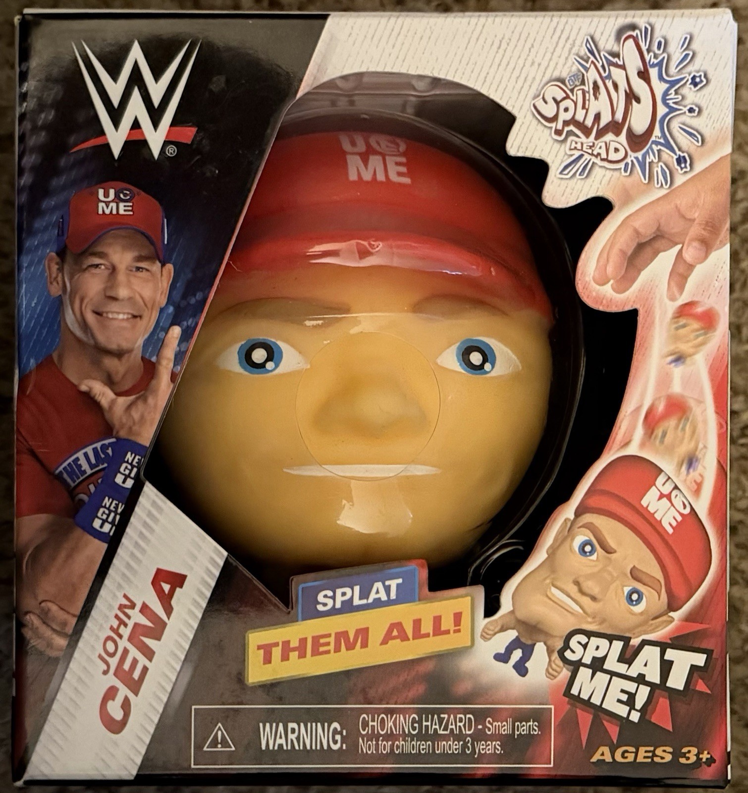 John Cena SPLATS HEAD WWE Squeeze Toy BRAND NEW IN BOX