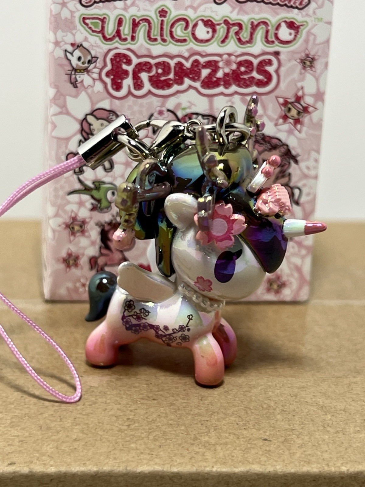 Tokidoki Unicorno Frenzies Shimmer Cherry Blossom Yoshino Keychain Bag Charm New