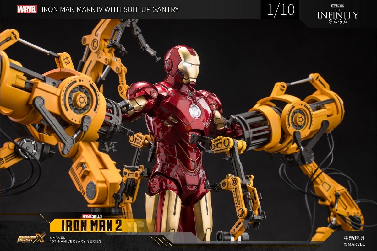 1918: ZD Toys 1/10 Suit-up Gantry with Iron Man MK4 Action Figure Bundle Set