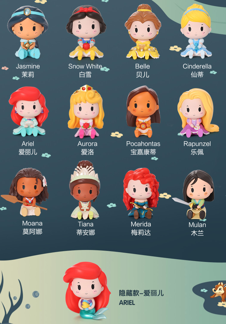 💡Pop Mart x Disney Princess Sitting Series One Blind Box w/ One Random Figure