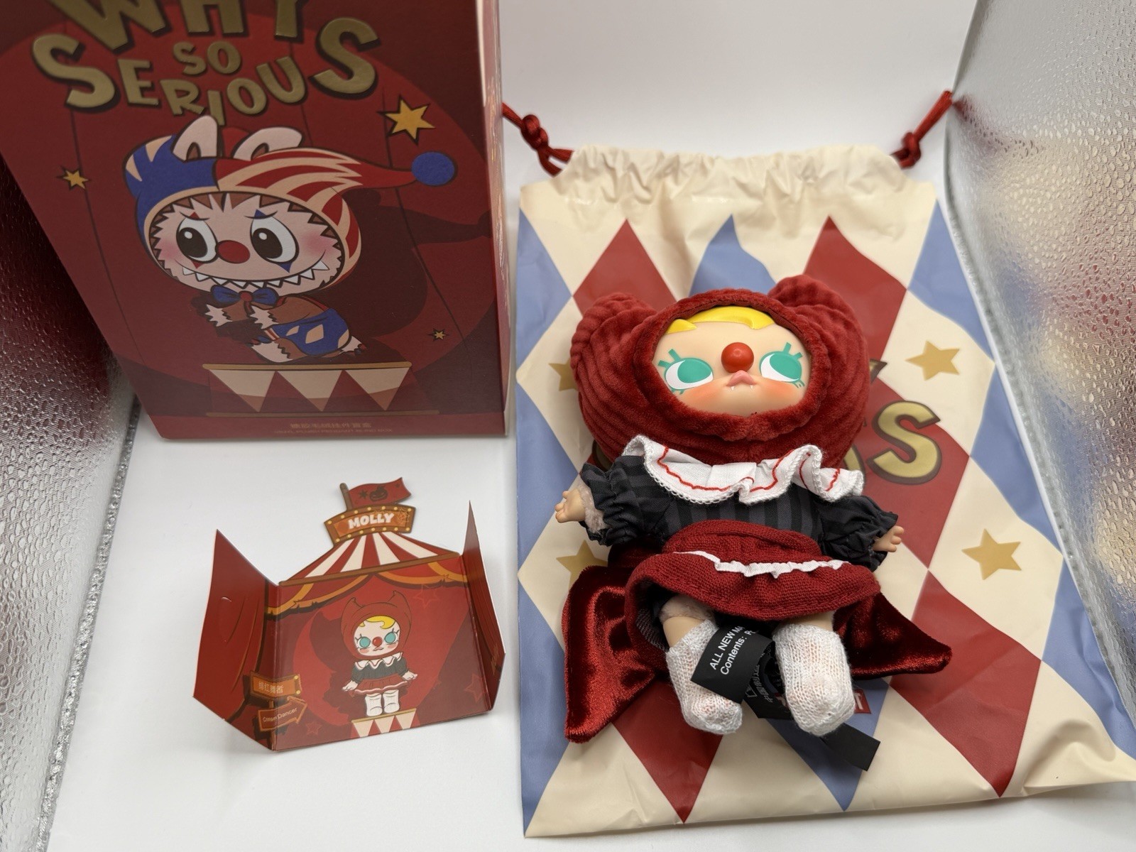 Pop Mart Why So Serious Plush Pendant – Crimson Dancer Molly – Open Box