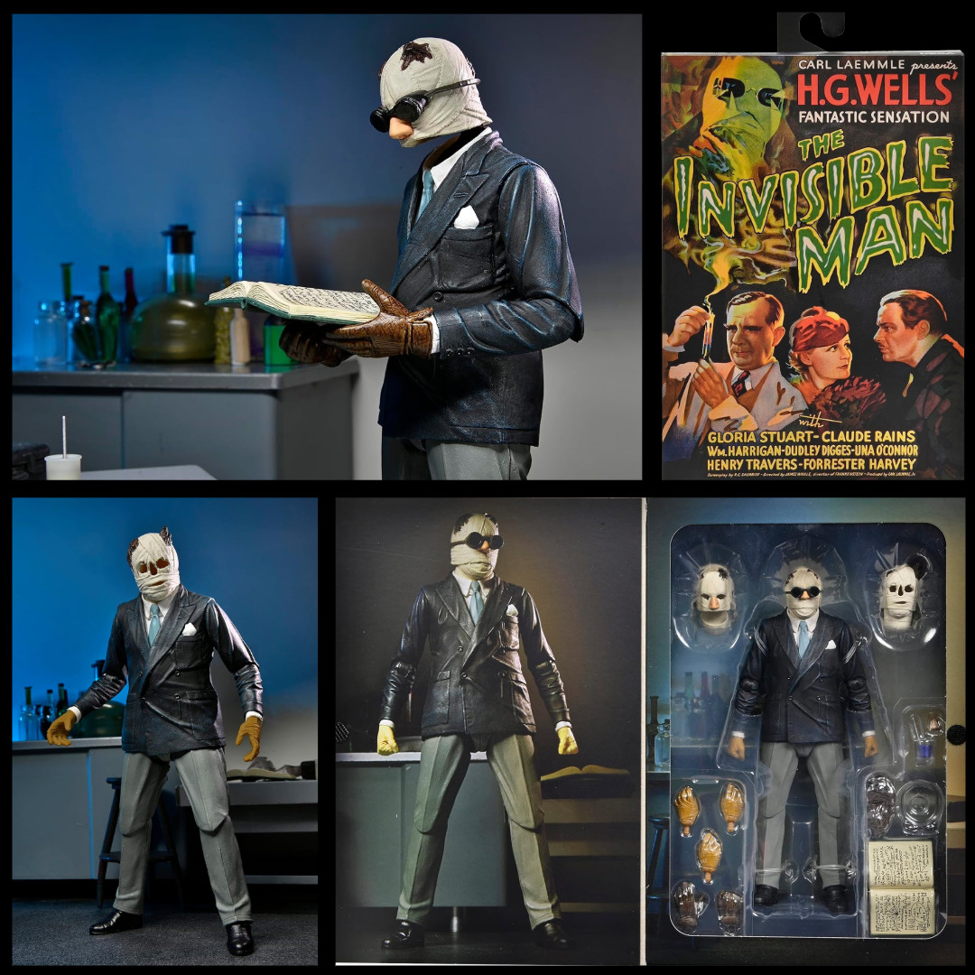 The Invisible Man Universal Monsters Ultimate Action Figure NECA 7”