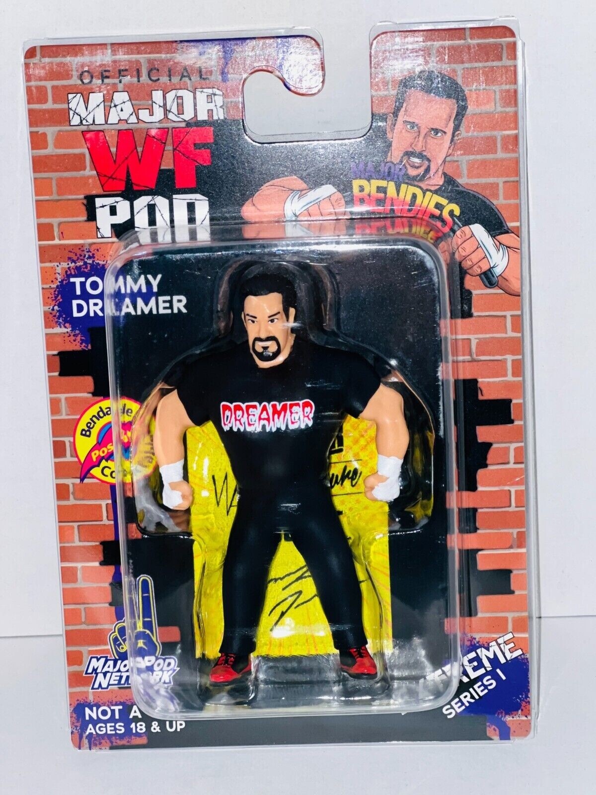 Tommy Dreamer Major Bendies Extreme Series 1 with Card ECW WWE TNA Major Podcast